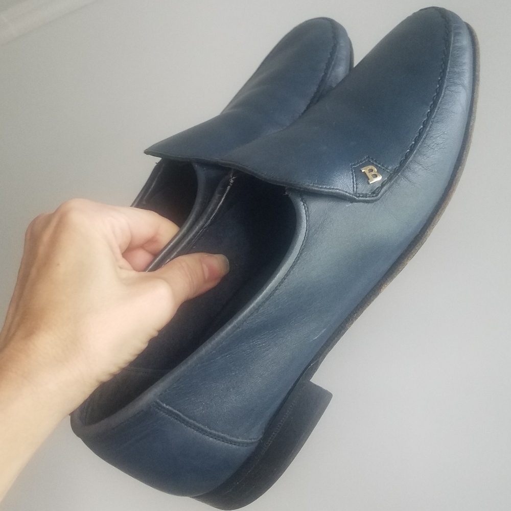 Bally Leather Loafers Slip On Shoes 7.5
